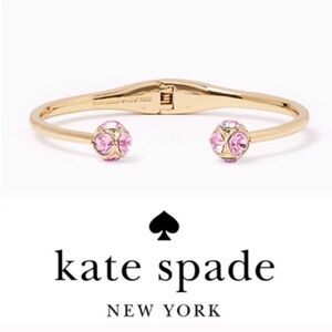 Kate Spade Lady Marmalade Goldtone Cuff Bracelet with Pink Crystal Accents